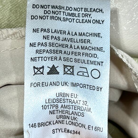 Anthropologie Hutch Wide-Leg Faux Leather Pants Sz 8 Pearl Cream Pleated NEW! - Picture 12 of 12